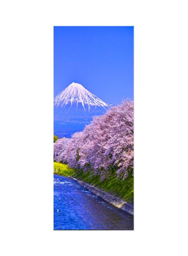 Sakura Mount Fuji 3D Stereo Door Stickers Blue/White/Green 77x200cm - Image 1