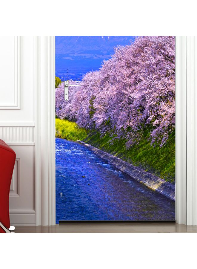 Sakura Mount Fuji 3D Stereo Door Stickers Blue/White/Green 77x200cm - Image 3