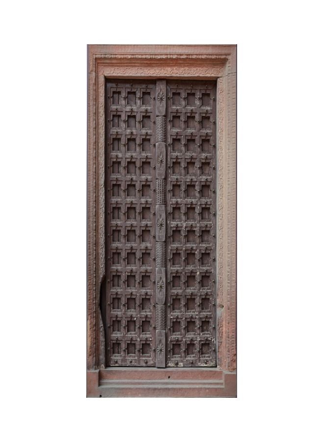 Vintage Wrought Iron Door 3D Stereo Door Stickers Brown 77x200cm  - Image 1