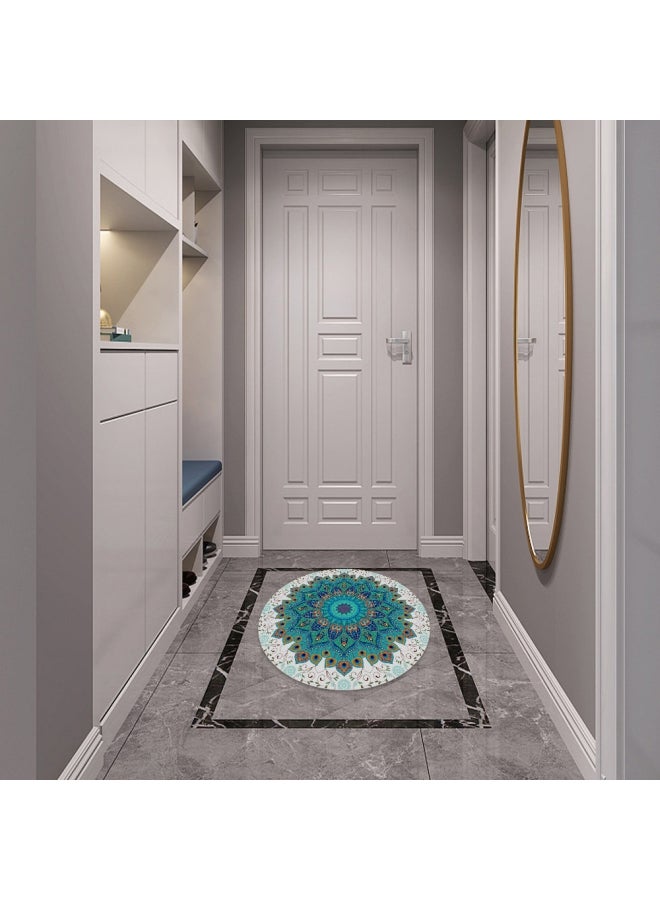 Waterproof Mandala Printed Floor Sticker Blue/White/Green 50cm - Image 3