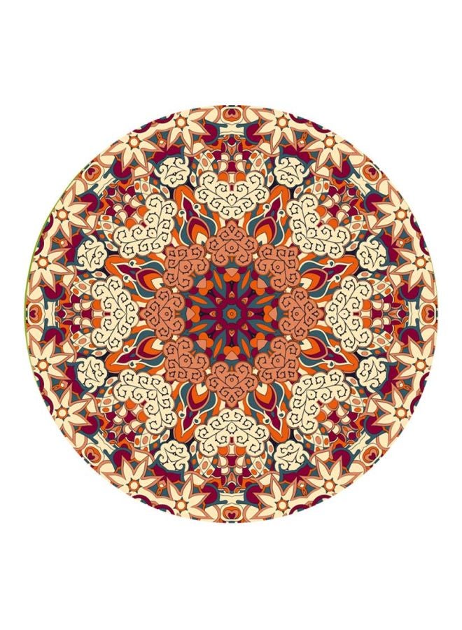 Waterproof Mandala Printed Floor Sticker Red/Beige/Brown 50cm - Image 1