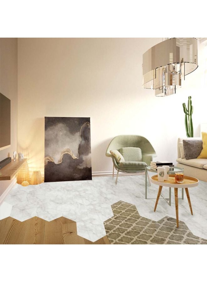 10-Piece Waterproof Floor Stickers Set White 11.5x20cm - Image 3