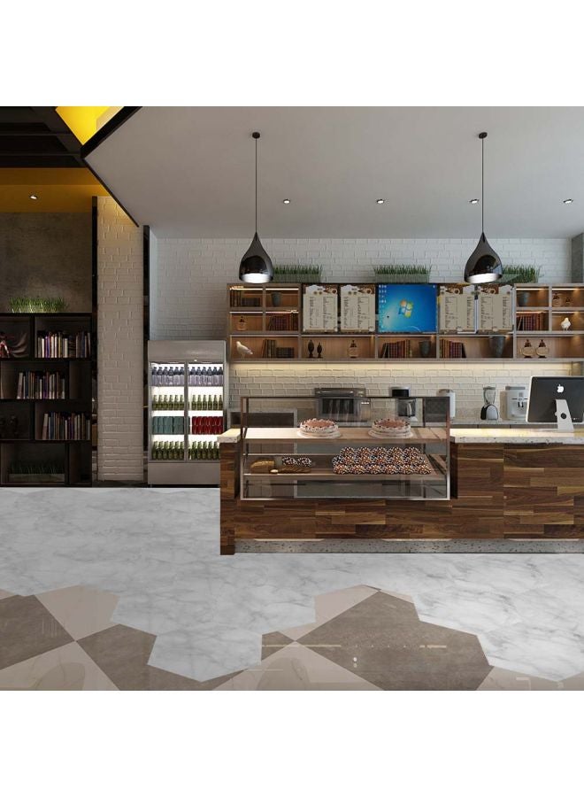 10-Piece Waterproof Floor Stickers Set White 11.5x20cm - Image 4