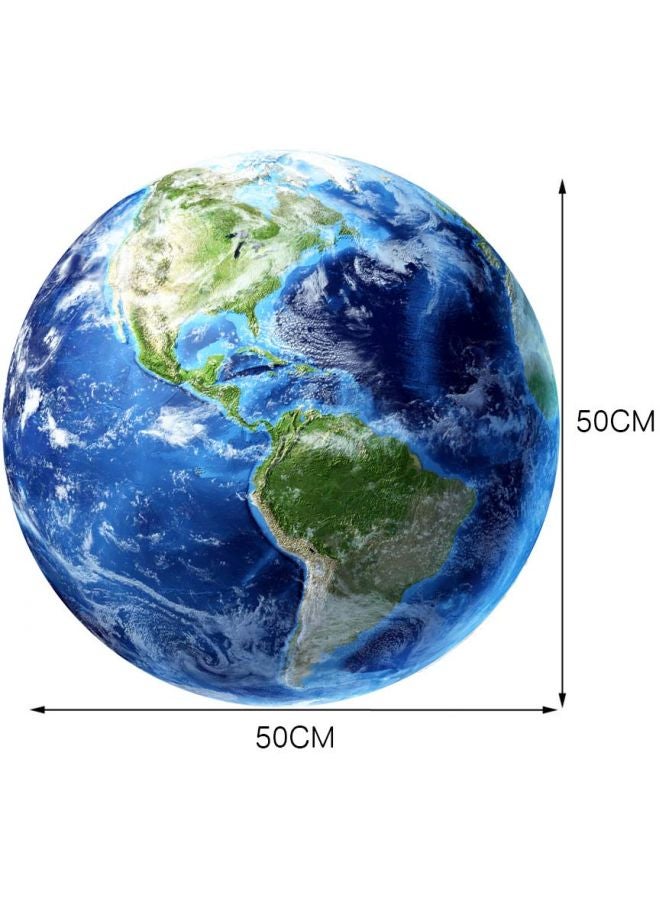 Waterproof Earth Printed Floor Sticker Blue/Green/White 50cm - Image 2