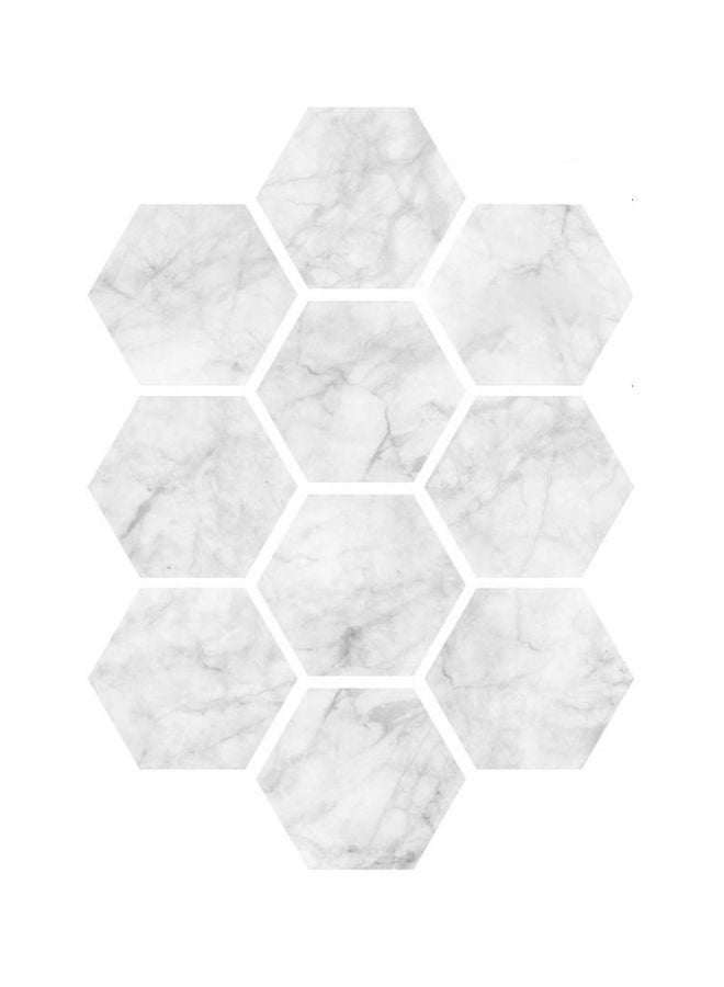 10-Piece Waterproof Floor Stickers Set White 11.5x20cm - Image 1