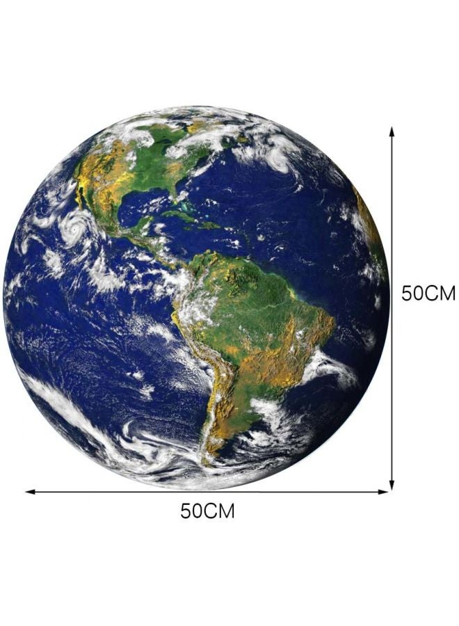 Waterproof Earth Printed Floor Sticker Blue/Green/White 50cm - Image 2