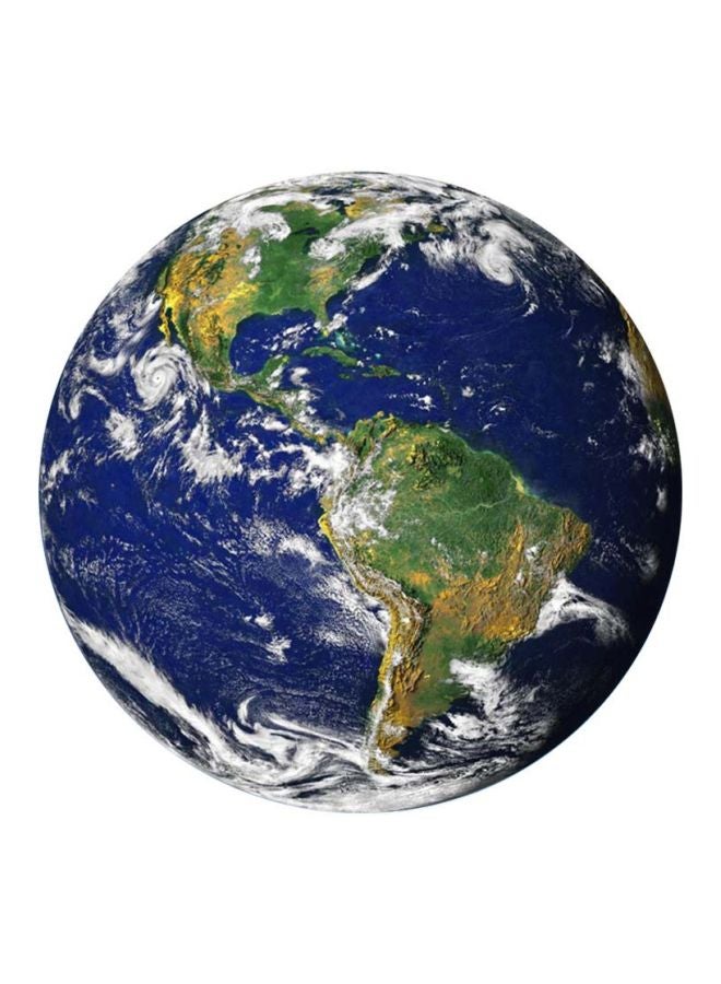Waterproof Earth Printed Floor Sticker Blue/Green/White 50cm - Image 1