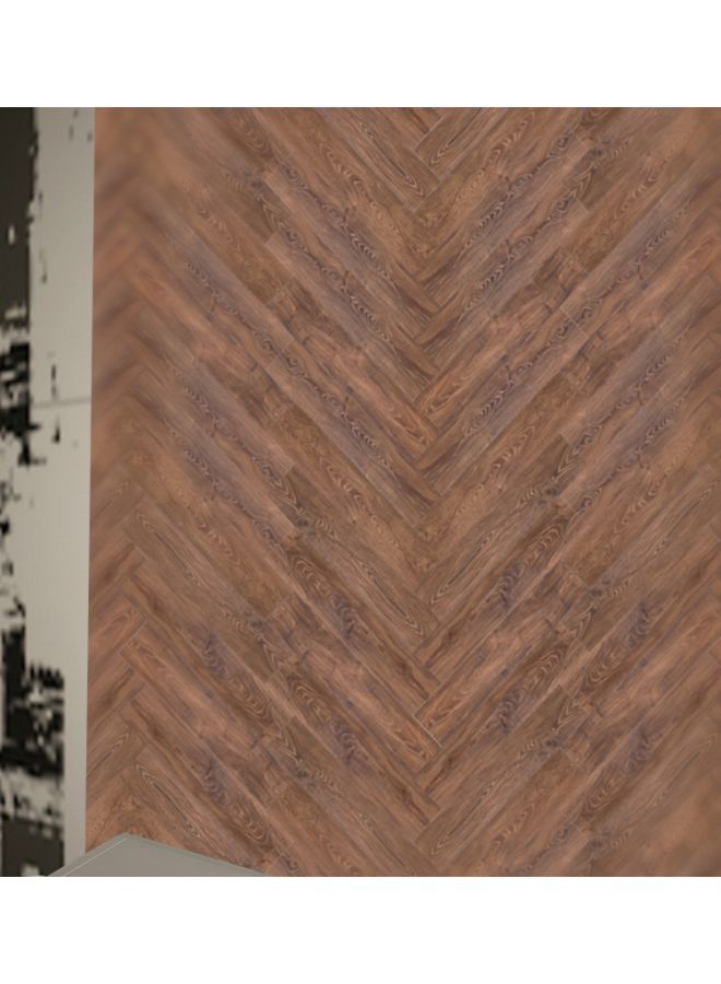 Generic - 10-Piece Wood Grain Printed Decorative Floor Sticker Set Brown 50x10centimeter - Image 1