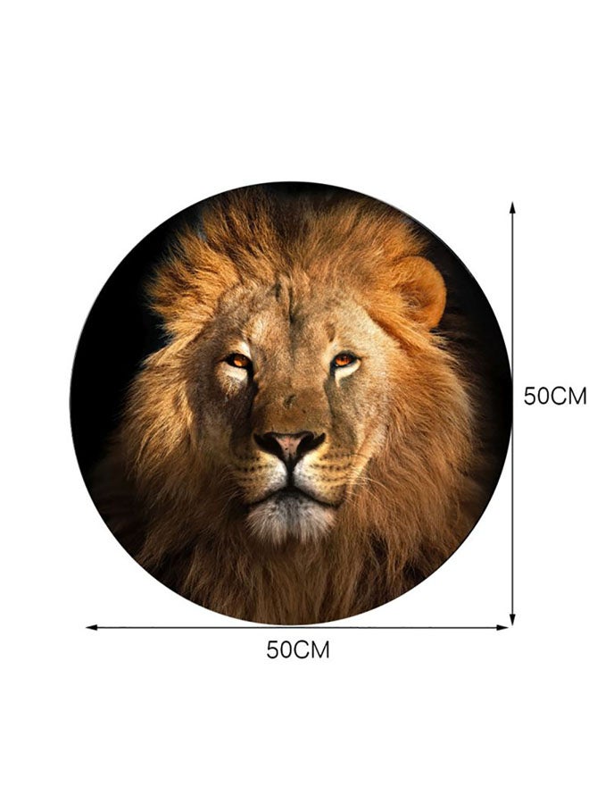 ملصق أرضي بطبعة أسد بني / أسود / أبيض 50x50سم - Image 3