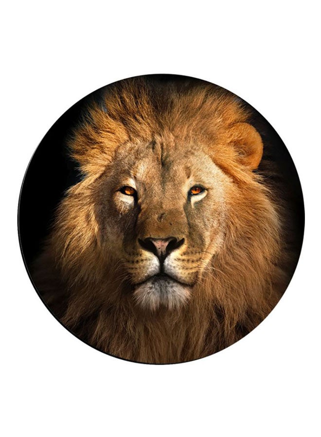 ملصق أرضي بطبعة أسد بني / أسود / أبيض 50x50سم - Image 1