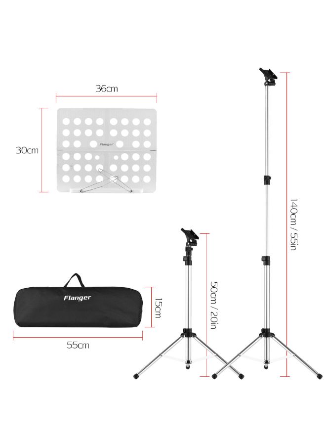 Flanger FL-05R Aluminum Alloy Collapsible Tripod Stand Set - Image 3
