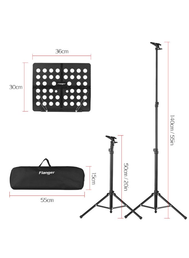 Flanger FL-05R Aluminum Alloy Collapsible Tripod Stand Set - Image 3