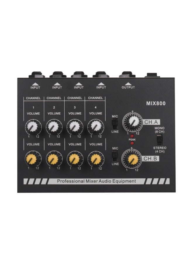 Generic - 8-Channels Mono Stereo Audio Sound Line Mixer With Power Adapter - Image 1