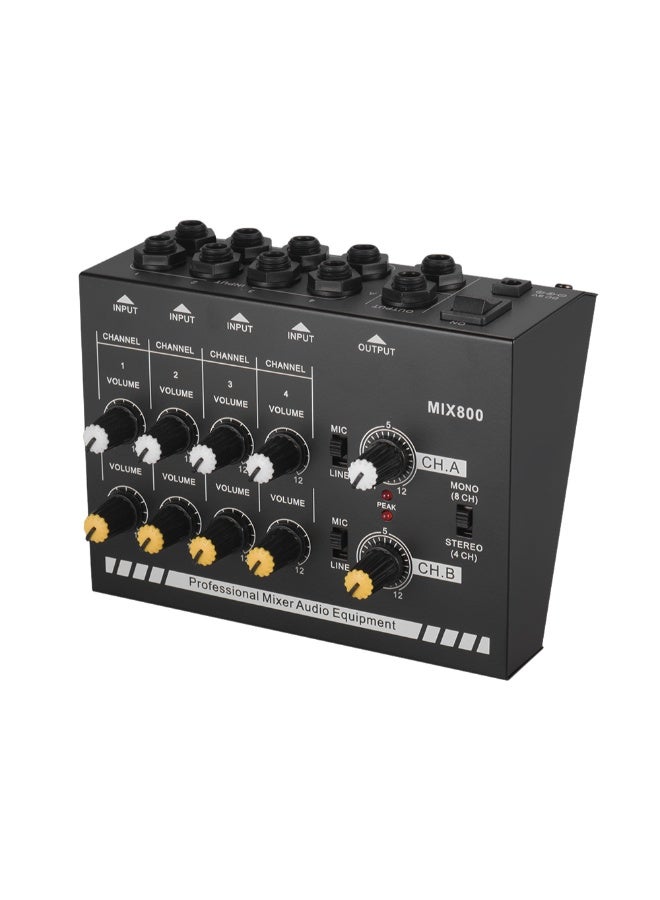 Generic - 8-Channels Mono Stereo Audio Sound Line Mixer With Power Adapter - Image 1