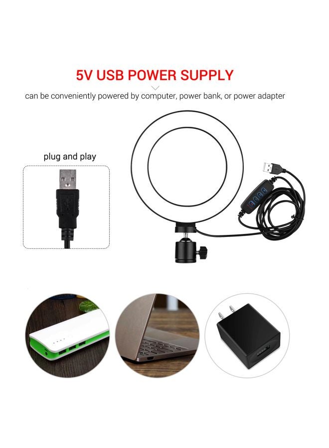 مصباح حلقي صغير للتصوير بإضاءة LED أبيض - Image 3