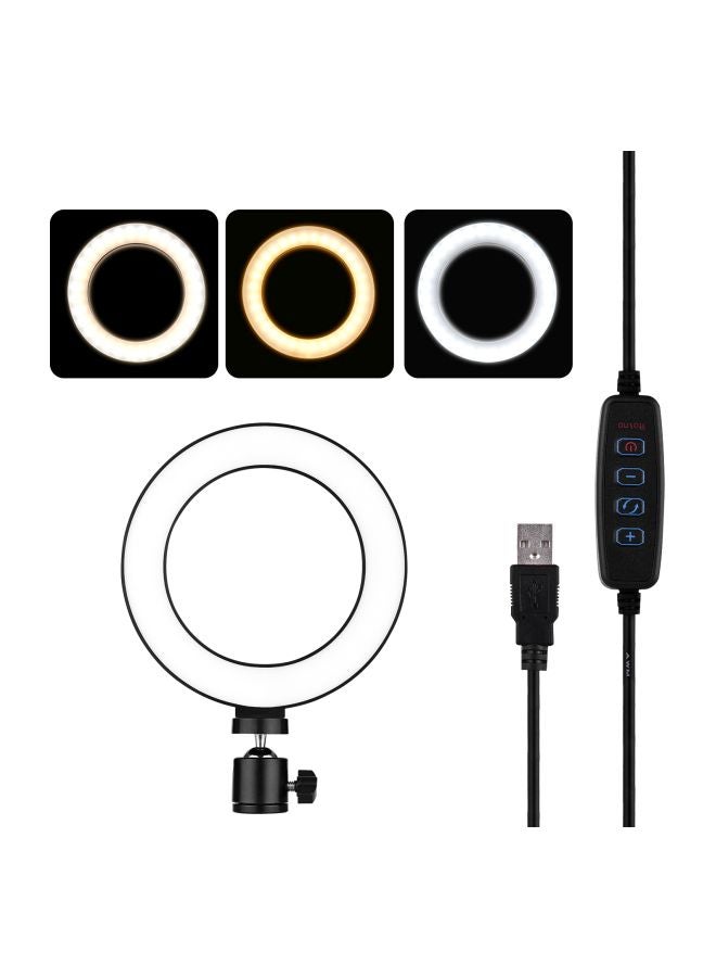 مصباح حلقي صغير للتصوير بإضاءة LED أبيض - Image 4