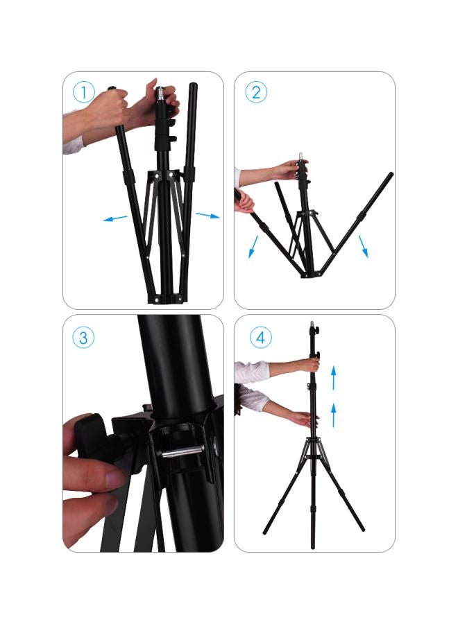 أندوير مصباح LED للتصوير على شكل حلقي أسود / شفاف - Image 4