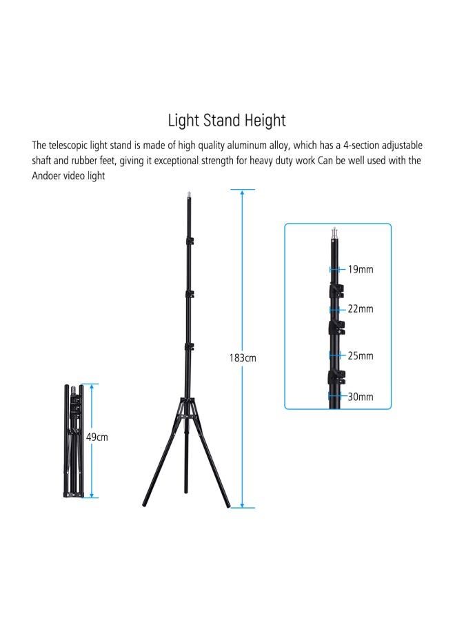 أندوير مصباح LED للتصوير على شكل حلقي أسود / شفاف - Image 5