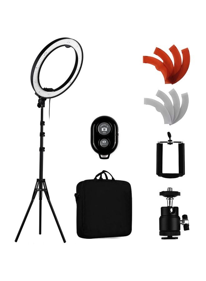 أندوير مصباح LED للتصوير على شكل حلقي أسود/شفاف - Image 1