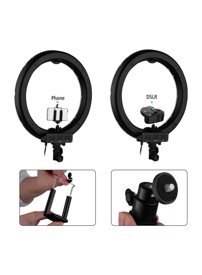 أندوير مصباح LED للتصوير على شكل حلقي أسود/شفاف - Image 3