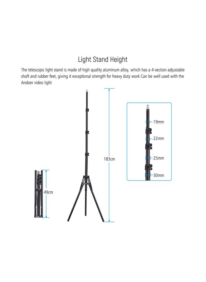 أندوير مصباح LED للتصوير على شكل حلقي أسود/شفاف - Image 5