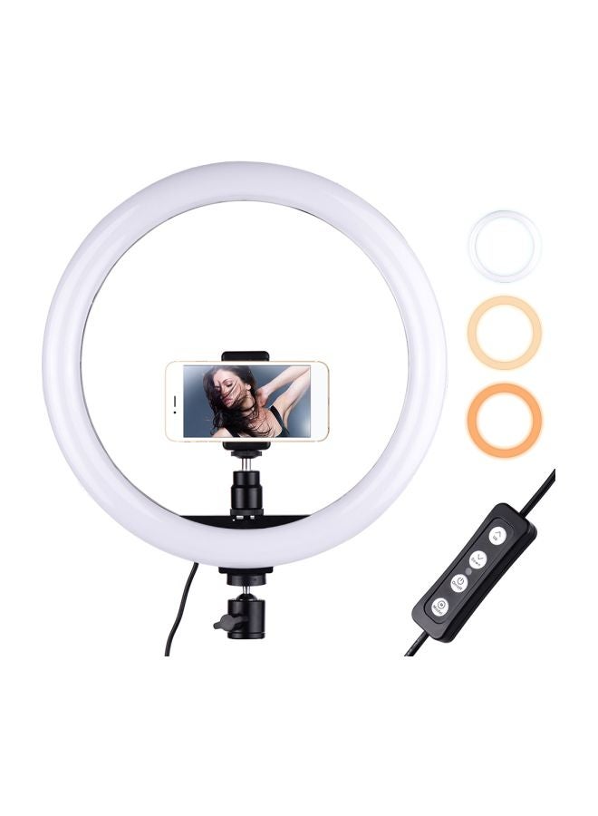 LED Ring Light With Smartphone Holder White/Black - Image 2