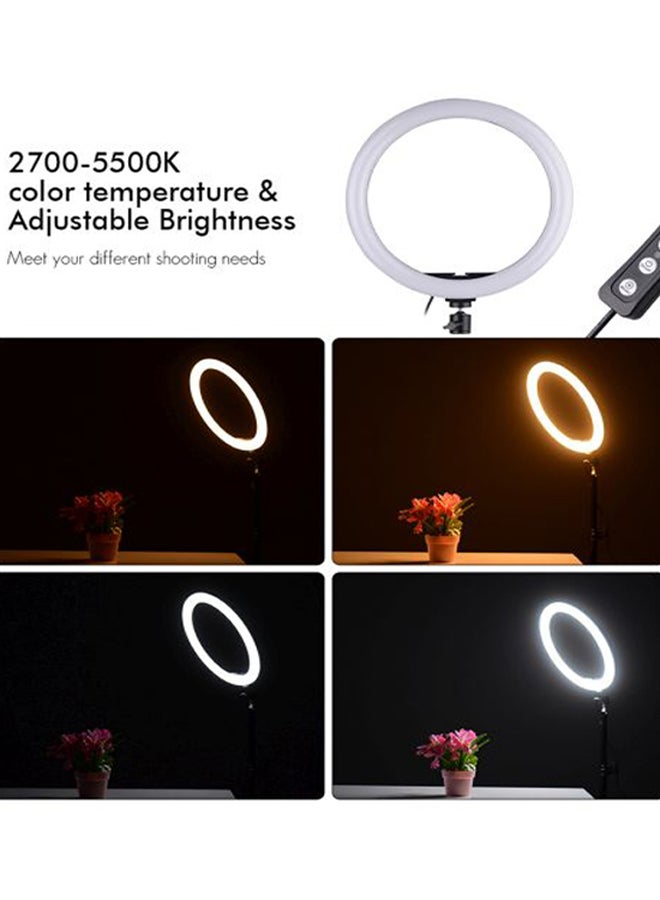 LED Ring Light With Smartphone Holder White/Black - Image 5