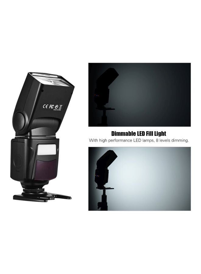 Professional On-Camera Speedlite Flash Light Black  - Image 3