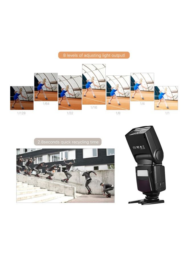 Professional On-Camera Speedlite Flash Light Black  - Image 4