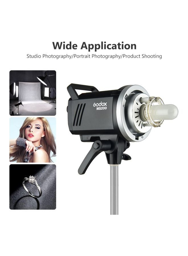 Godox - MS200 Monolight Studio Flash Strobe Black/Silver - Image 1