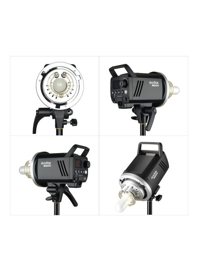 Godox - MS200 Monolight Studio Flash Strobe Black/Silver - Image 1