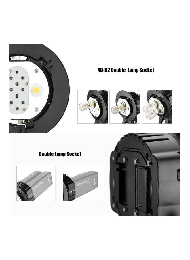 Godox - AD-B2 AD200 Dual Power Flash Head Bowen Mount - Image 1