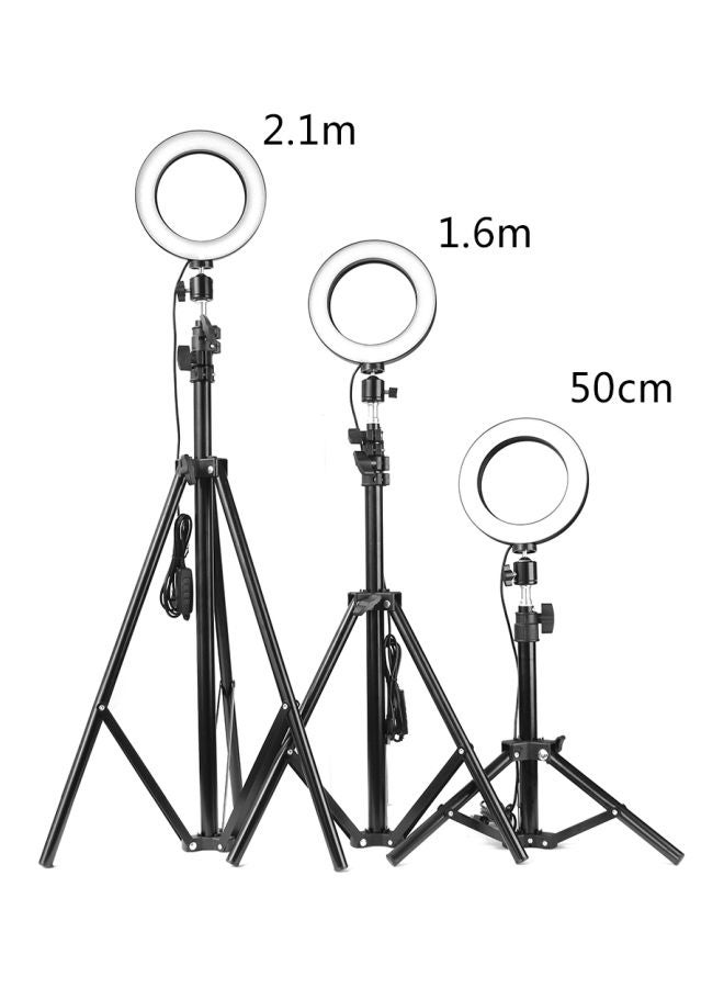 LED Selfie Ring Light With Stand Black/White - Image 5