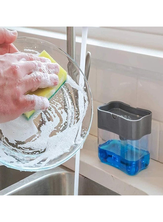 Generic - 2-in-1 Dishwasher Soap Dispenser With Sponge Multicolor -cm - Image 1