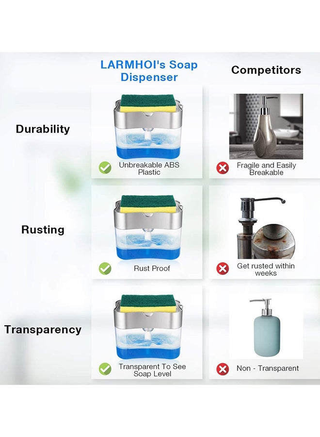 Generic - 2-in-1 Dishwasher Soap Dispenser With Sponge Multicolor -cm - Image 1