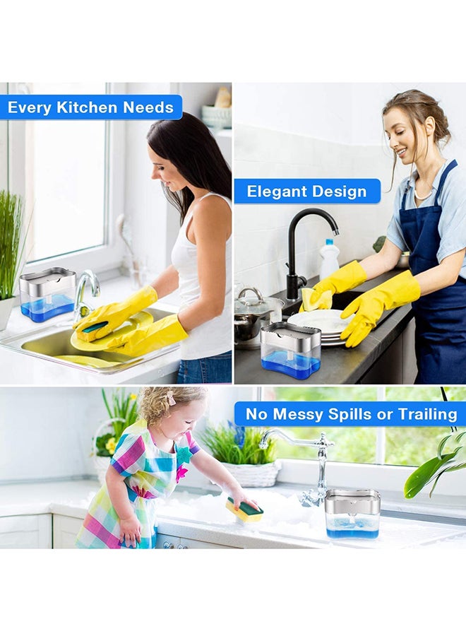 Generic - 2-in-1 Dishwasher Soap Dispenser With Sponge Multicolor -cm - Image 1
