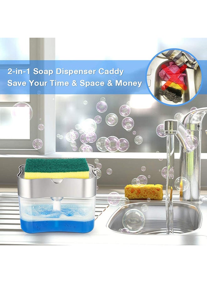 Generic - 2-in-1 Dishwasher Soap Dispenser With Sponge Multicolor -cm - Image 1