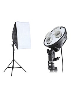 3-Piece 4 Lamp Holder With Light Stand And Soft Box Set 50x70centimeter Black/White - v1594368456/N39225266A_3