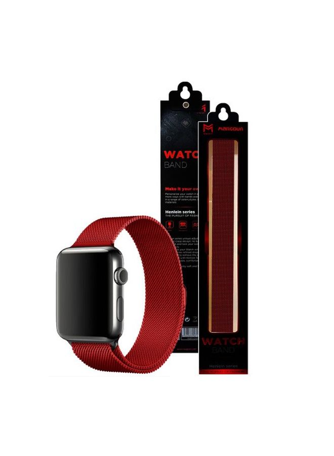 MARGOUN - Henlein Series Replacement Band For Apple Watch 42/44 mm Red - Image 1