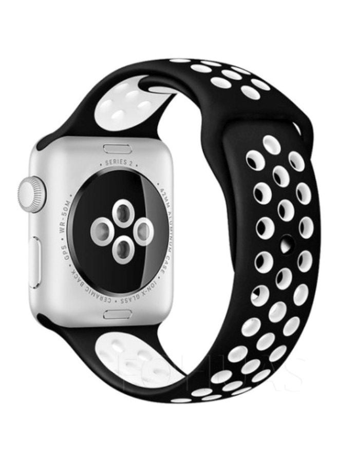 Biki - Replacement Band For Apple Watch 42/44 mm Black/White - Image 1