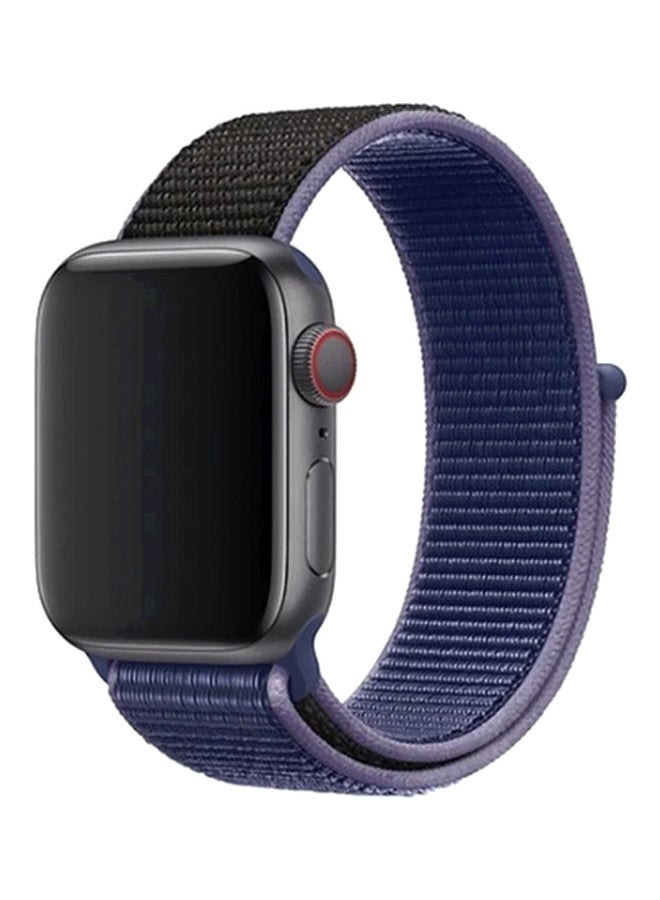 بيكي سوار بديل لساعة أبل واتش 1/2/3/4 مقاس 38 مم أسود/أزرق - Image 1