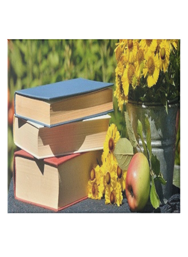 Books Hidden Frame Canvas Wall Painting Multicolour 50 x 50cm - Image 1