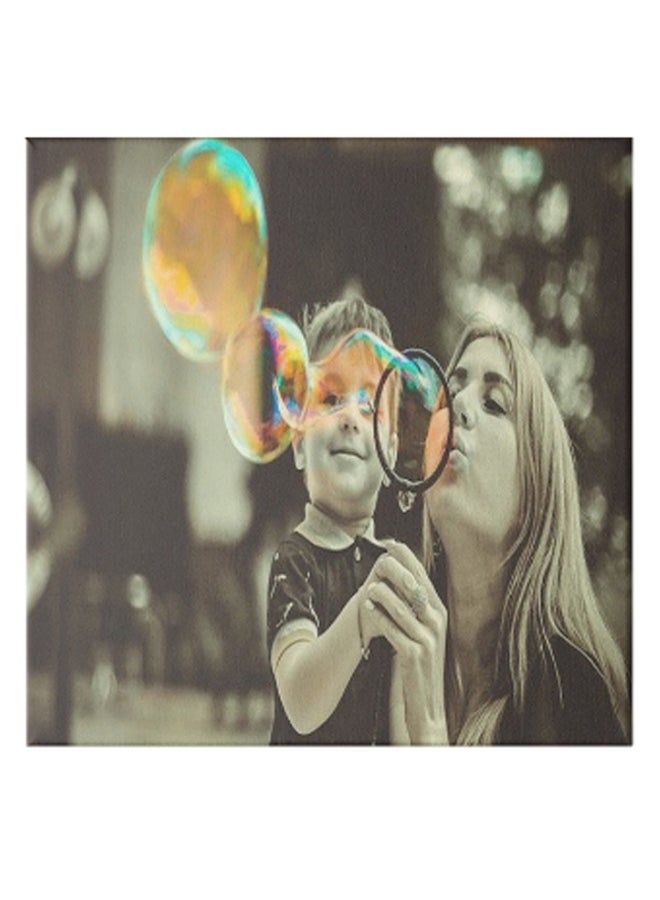 A Girl With Her Child Hidden Frame Canvas Wall Painting Multicolour 50 x 50cm - Image 1