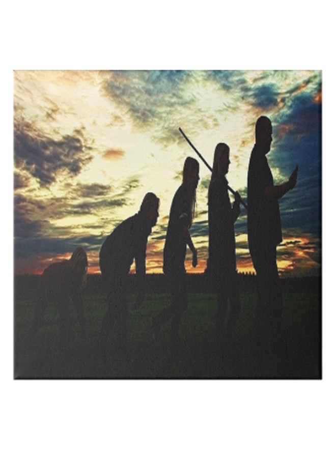Generic - Evolution Of Man Hidden Frame Canvas Wall Painting Multicolour 50 x 50cm - Image 1