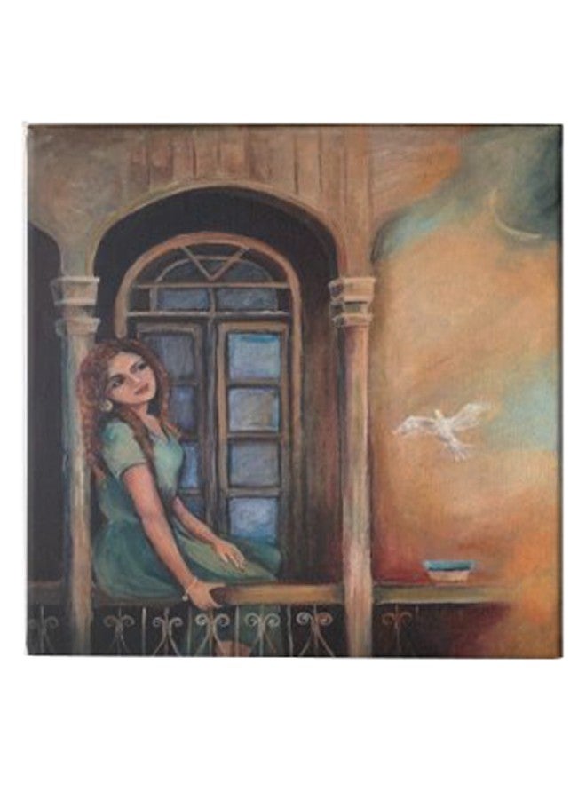 لوحة فنية من قماش الكانفاس بإطار مخفي تحمل صورة رسوم متحركة لفتاة متعدد الألوان 50 x 50سم - Image 1