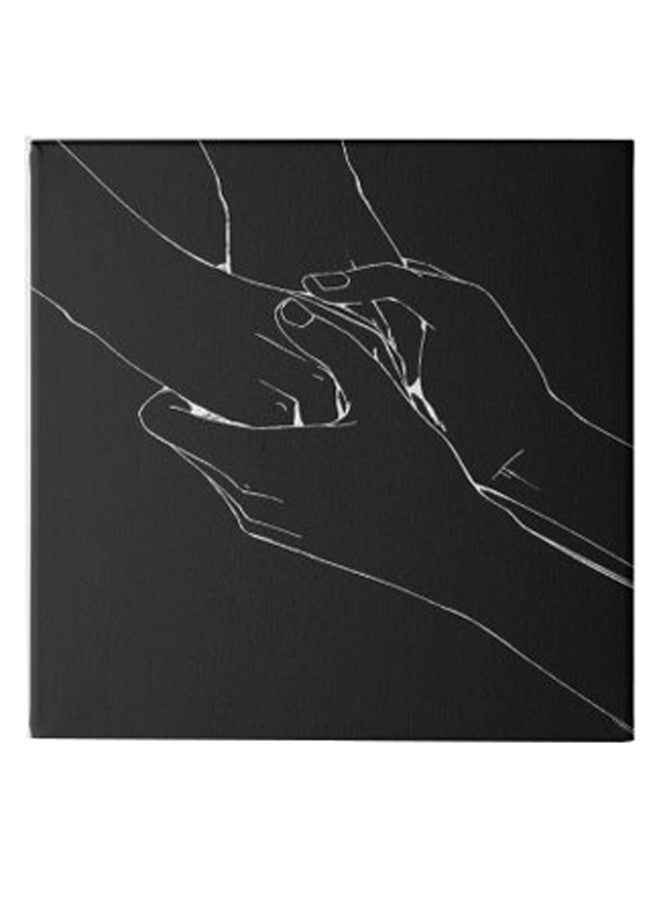 Hands Hidden Frame Canvas Wall Painting Black/White 50 x 50cm - Image 1