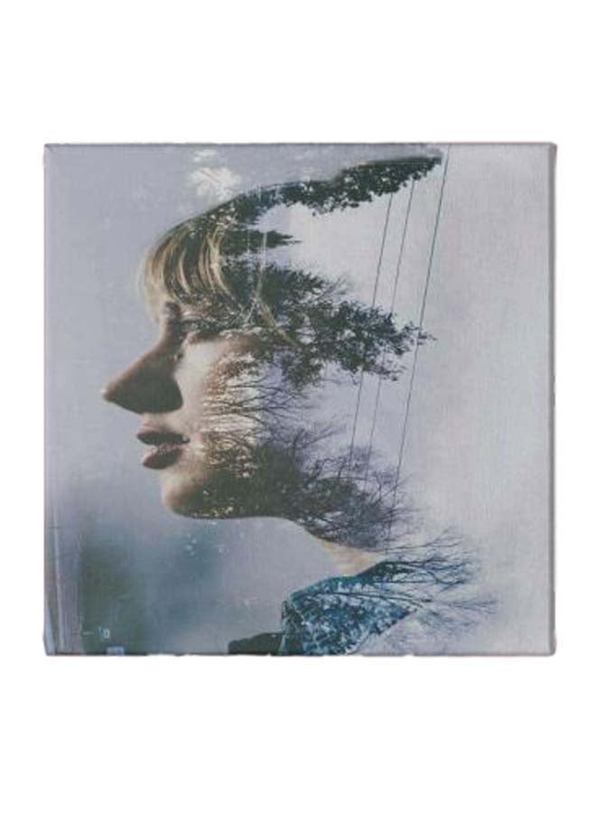 A Girl With A Forest Shadow Wall Painting Multicolour 50 x 50cm - Image 1
