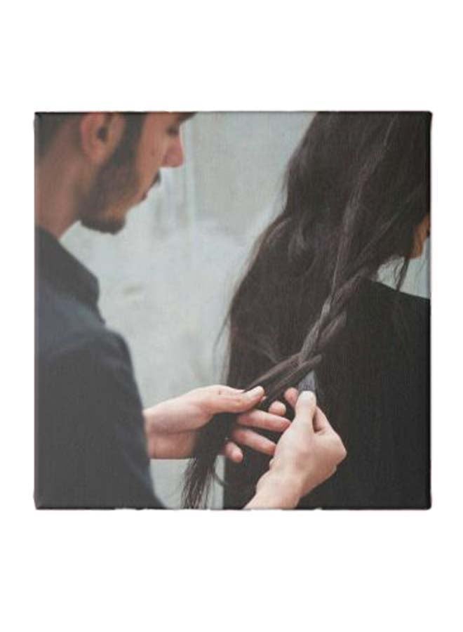 Generic A Man Is Styling His Girlfriend'S Hair Wall Painting Multicolour 50 x 50cm  - Image 1