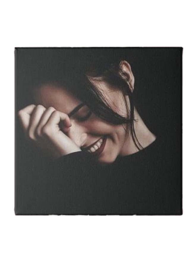 Happy Girl Wall Painting Multicolour 50 x 50cm - Image 1