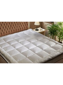 Generic Cotton Queen Size Mattress Topper Cotton White 160x200cm  - Image 1
